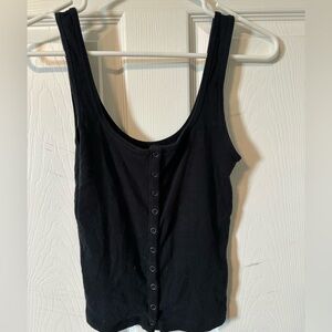 Abercrombie & Fitch Black Button-Front Tank